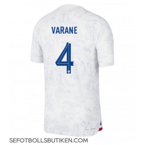 Frankrike Raphael Varane #4 Replika Borta matchkläder VM 2022 Korta ärmar